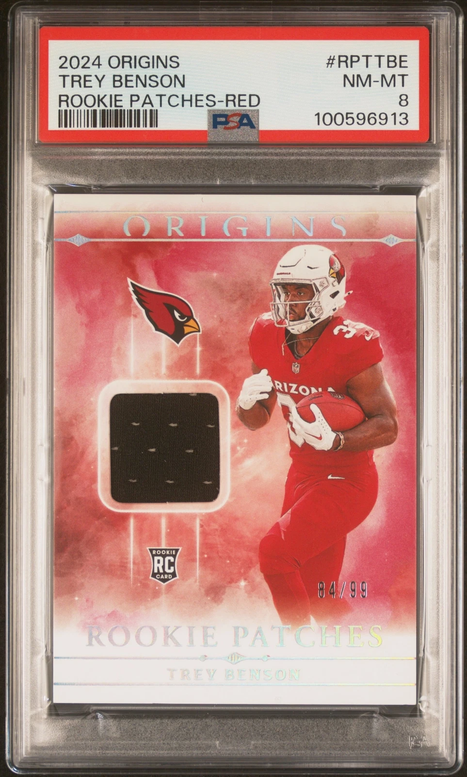 Trey Benson Panini Origins Rookie Patches #RPTTBE Red