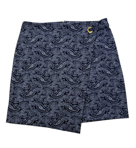Michael Kors Womens Size LARGE L Paisley Faux Wrap Skirt Stretch A-Line $98 - Picture 19 of 24