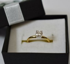 1/2 CT Genuine Round diamond Solitaire Engagement Ring14K Yellow Gold Size 6