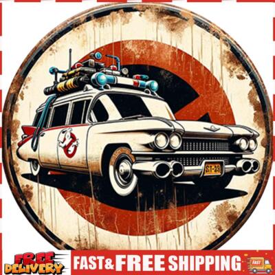 Vintage Metall Ghostbusters Blechschild rund Eisen Malerei Wand Bar Dekor 30x30c