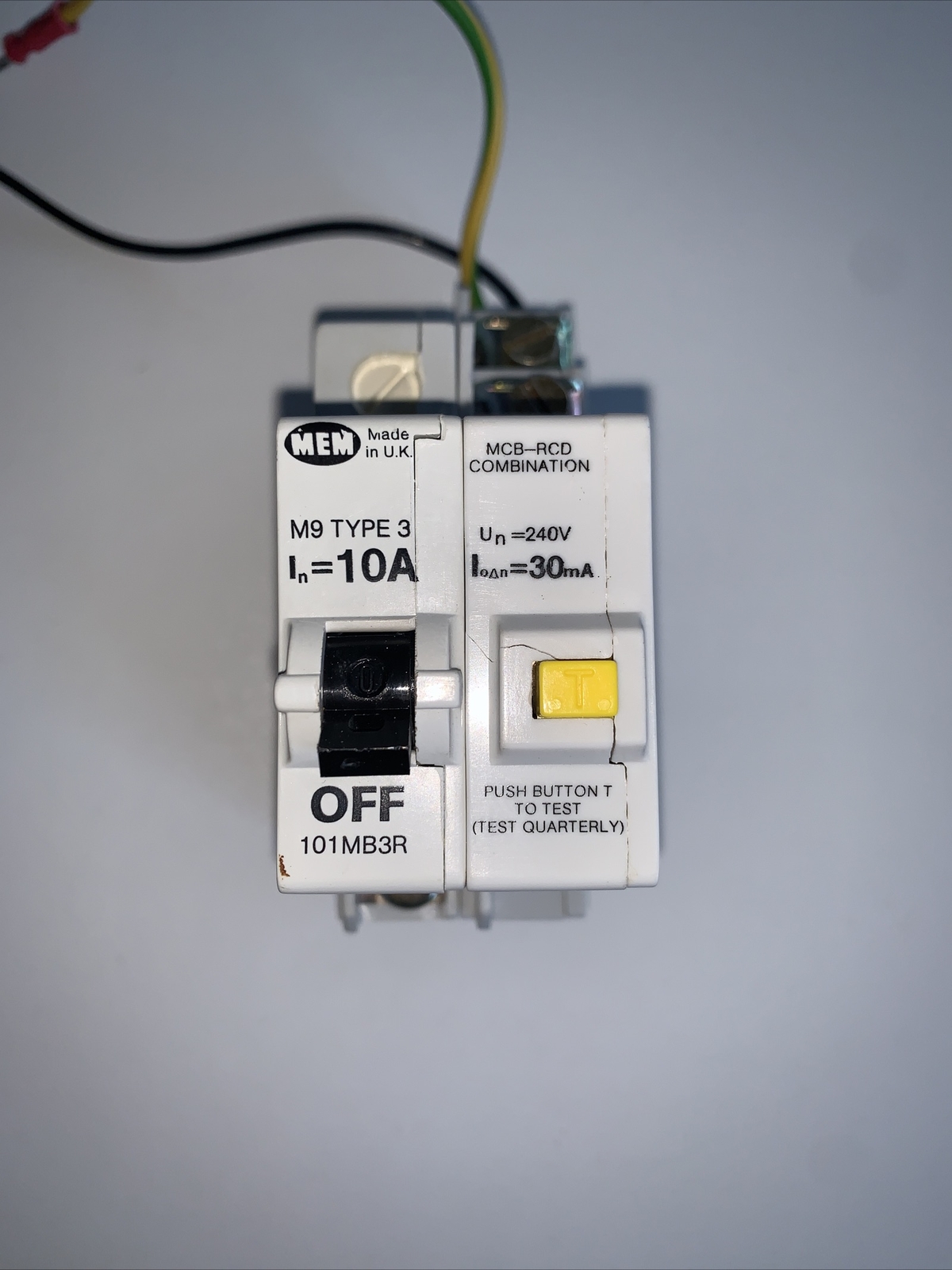 MEM RCBO 10 Amp 30mA M9 Type C MCB-RCD Memshield 1 10A 101MB3R 101CR 101MCR
