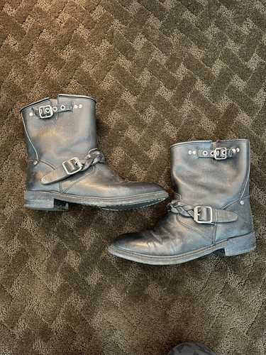 GOLDEN GOOSE Bikers Black Braided Rope 