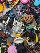 150pcs LEGO Minifigure Accessories Random Bulk Lot Parts City Tools Weapons Food