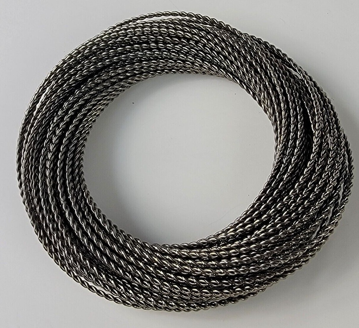 47 Interlocking Bangle Bracelets 7.5 Inch Gunmeta… - image 4