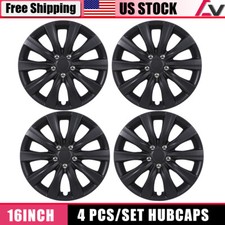 4pcs 16wheel Rim Cover Hubcaps For 2009-2026 Toyota Corolla Black Rings Set