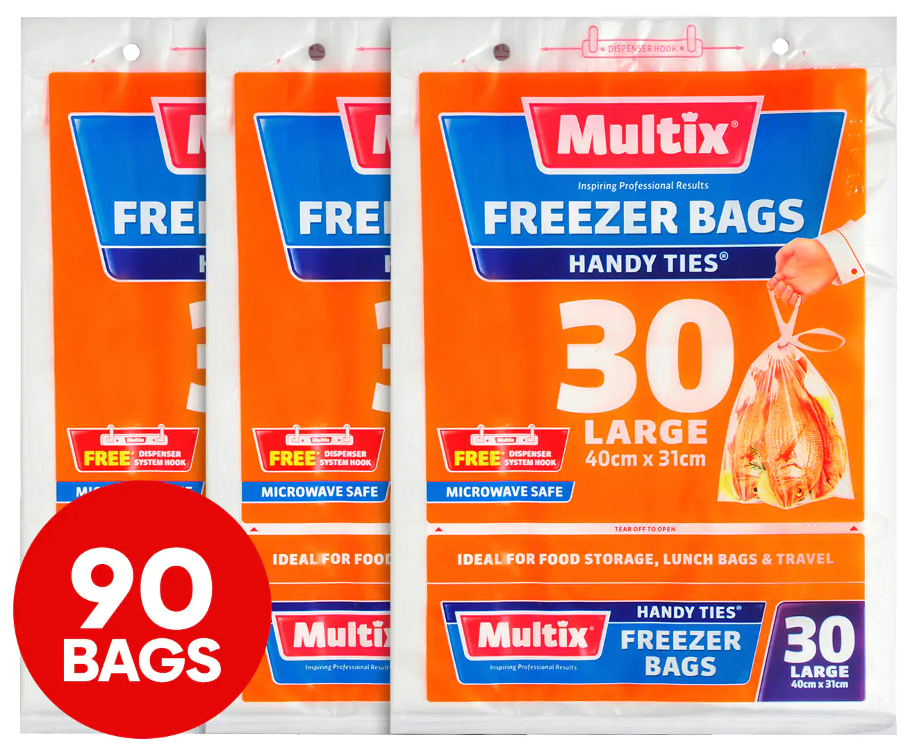 3 X Multix Large Size Freezer Bags W/ Handles 60Pk 313046787706 eBay