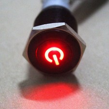 Black case 16mm 12V Red power LED Latching on/off Push Button switch fr car boat