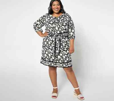 Studio Park x Amy Stran Textured Cotton Dress with Belt-Black-XS Tall A648607