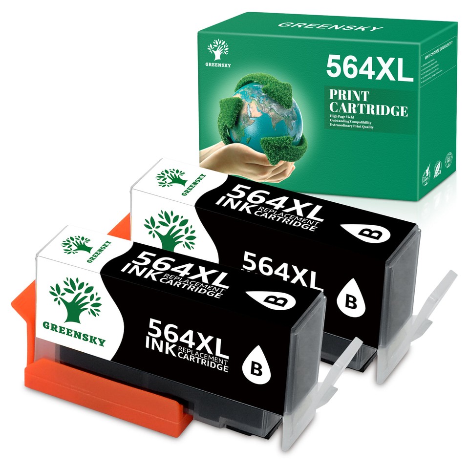 Bulk Refill Ink Kit For HP 564 & 564XL Cartridges - 4oz Bottles Of Black, Photo Black, Cyan, Magenta, Yellow (5 Bottles)