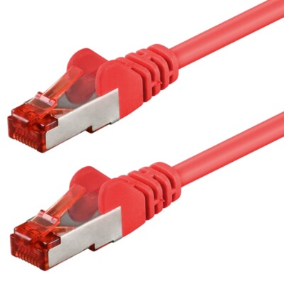 Netzwerkkabel Cat.6 rot 50m S/FTP PiMF 250MHz DSL LAN Patch-Kabel 1:1