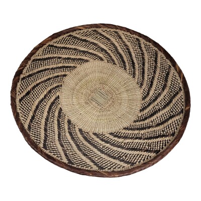 Vintage Tonga Basket Binga Zimbabwe African Art 13'' bread fruit wall decoration