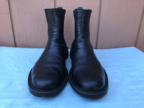 RARE $1279 Costume National Men's US 10 - 10.5 Black Leather Chelsea Boots AY