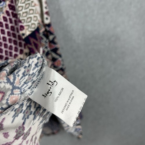 TIGERLILY Sittana Patchwork Print Cut Out Back Wrap Mini Dress Size 10 S - Picture 11 of 12