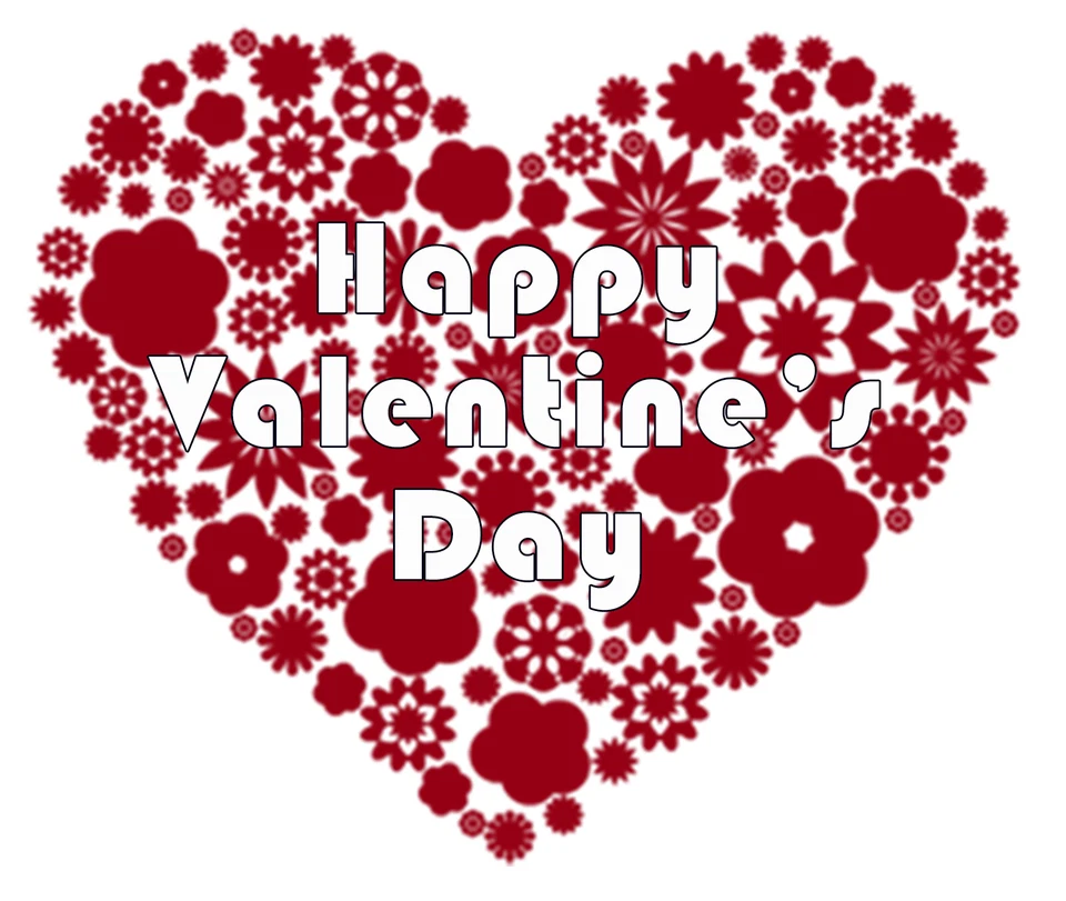 24 Edible Rice Paper Cake Decorations - Valentine floral heart - Image 1 of 1