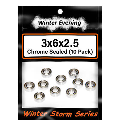 3x6x2.5mm MR63-ZZ (10 Pcs Chrome Sealed Bearings)