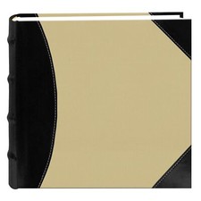 622500 High Capacity Photo Album 500 Memo Pockets Black and Beige