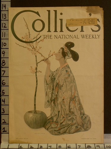 1909 ILLUS S.S. STILWELL WEBER  JAPAN CHERRY BLOSSOM ORIGINAL COVER ART CAV286