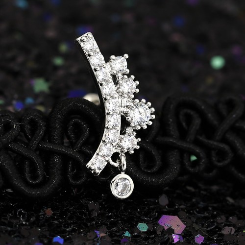 Gem Crystal Ear Cartilage Helix Ring Bar Stud Ear Cuff Climber Piercing Earring - Picture 172 of 268