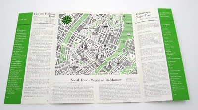 Vintage Sweden Copenhagen Tour Map Ephemera Brochure (W28)