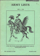 WRG Army Lists For Wargame Rules 15th to 17th Century 1420-1700 March 1984