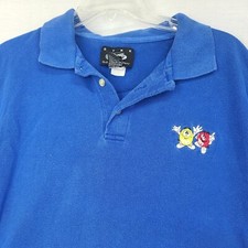 M&M Polo Shirt Adult Large Blue Cyrk C3 USA Made Short Sleeve Candy Inner Circle