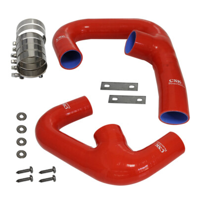Silikon Ladeluftkühler Ansaugschlauch Kit für VW Golf R GTI MK7 2.0T 15-17 Rot