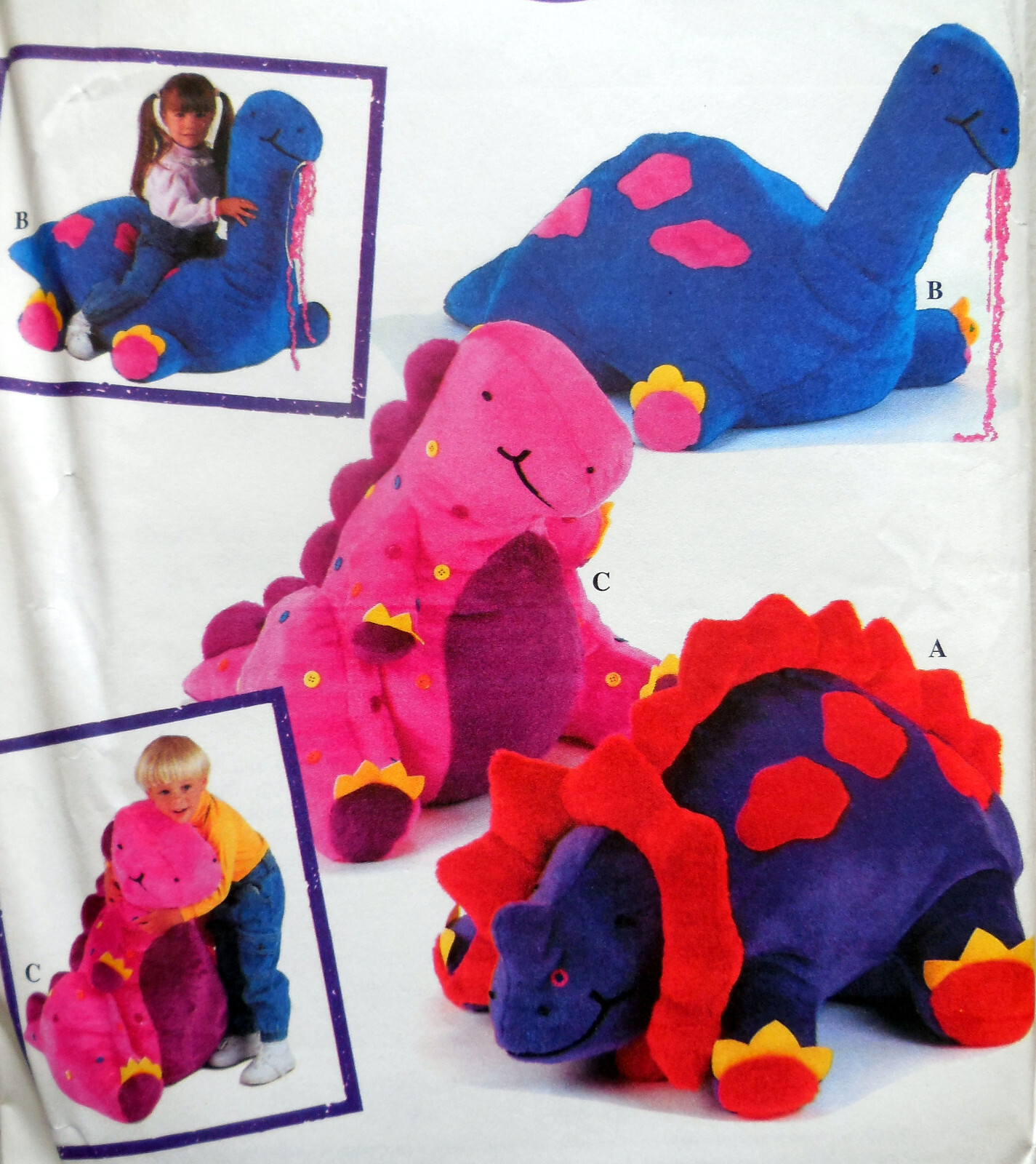 SIMPLICITY 8791 SEW PATTERN 3 HUGE STUFFED DINOSAURS PILLOWS TOYS 3054" LONG UC 39363148968 eBay