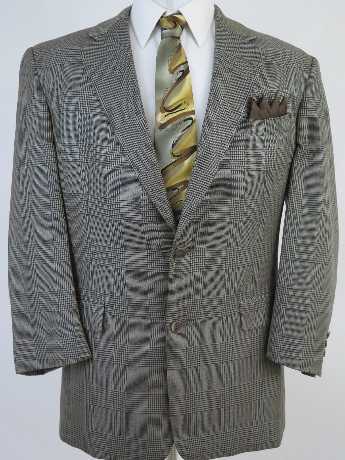 Giacca blazer Burberrys Prorsum lana beige nero Glen Plaids cappotto sportivo 40 S USA