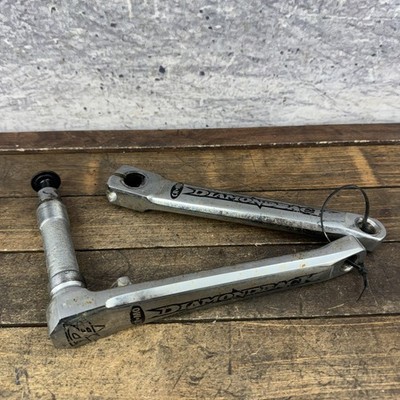 Vintage Diamond Back BMX Crankset 180mm CRMO Old School Steel 3pc 90s No Bolt