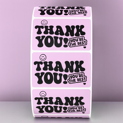Thank You! You're The Best'' Purple Stickers - Fun Packaging & Small Business
