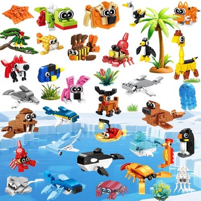 34 Packs Party Favors for , Ocean Animal Building Blocks for Goodie Bags Stuf...