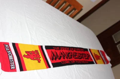 Écharpe Années 90 Vintage En Laine Manchester United Red Devils - Photo 1/4