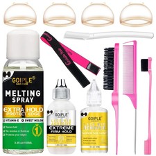 Lace Melting Spray for Glueless Wigs - Essentials Kit with Lace Front Wig Glu...