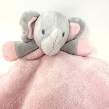 Blankets Beyond Gray Pink Elephant Baby Lovey Security Blanket Gray Head