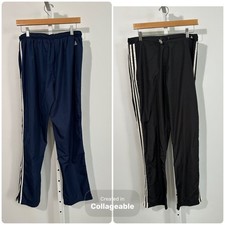Set of 2 Y2K Adidas 3-Stripes Track Pants Navy Black Bundle Vintage