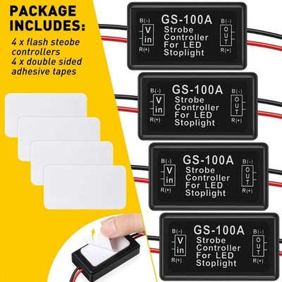 GS-100A Flash Strobe Controller Flasher Module Box For LED Brake Stop Light USEA
