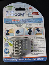 TubShroom  Gray Revolutionary Hair Catcher That Prevents Clogged Tub Drains