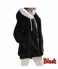Black Fleece Jacket XL Hooded Full Zip Sherpa Lined Warm Coat New