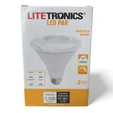 LiteTronics LED PAR30 LN 4000K  30,000 Hours 1100 LUMENS Dimmable 6pk