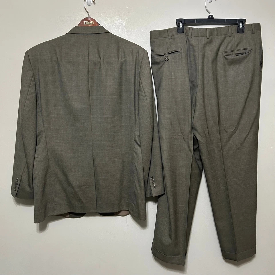 Calça Blazer 40X29 Vintage Anos 90 Hart Schaffner Marx Terno Cinza Claro Xadrez 46R - Imagem 2 de 4