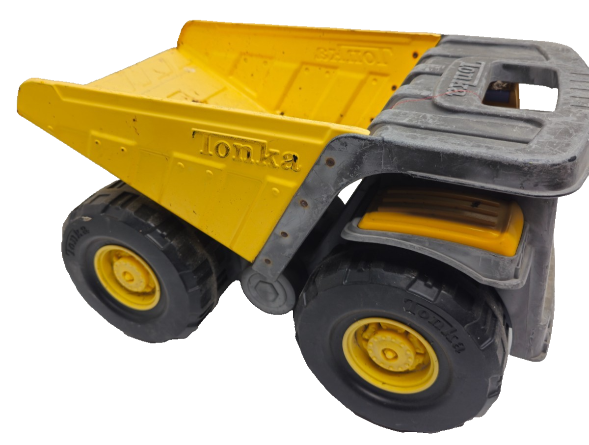 Tonka Mighty Dump Truck Large Yellow Metal Plastic Construction Toy Used