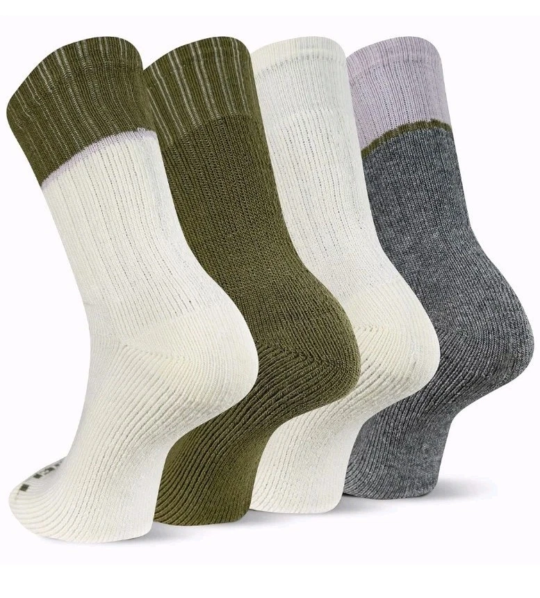 Merrell Hike Unisex Calcetines Térmicos Senderismo S/M Marfil Gris Beige Verde Nuevo Paquete de 4 Foto 2 de 4