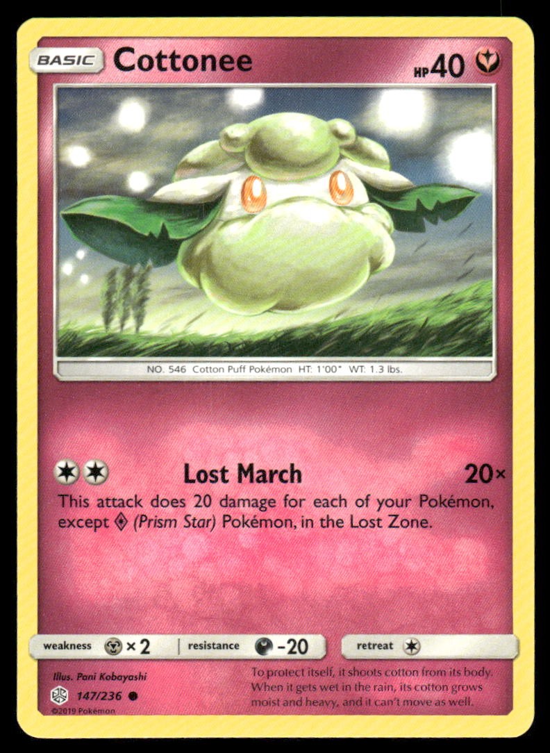 Cottonee 147/236 Common Cosmic Eclipse Pokemon Lightly Played