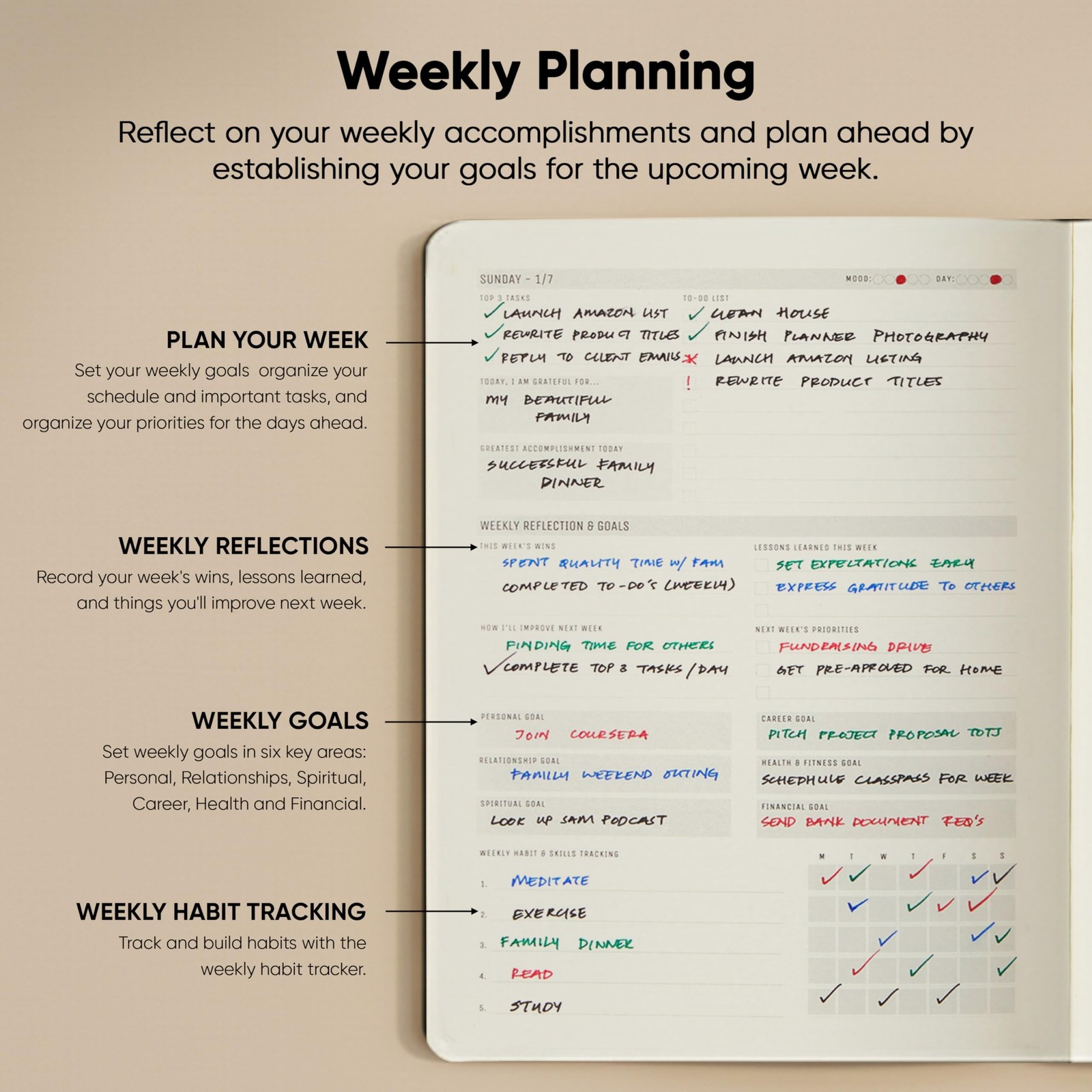 Dated, 2026 Planner, 8.5" x 11" - The Productivity Planner to Achieve Your 20...