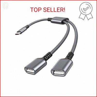Basesailor USB C Male to Dual USB Female Cable Splitter 1FT,Thunderbolt 5 4 3 to