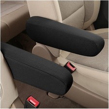 2PC Car Front Seat Armrest Covers Elastic Fabric Auto Arm Rest Cover Replacement