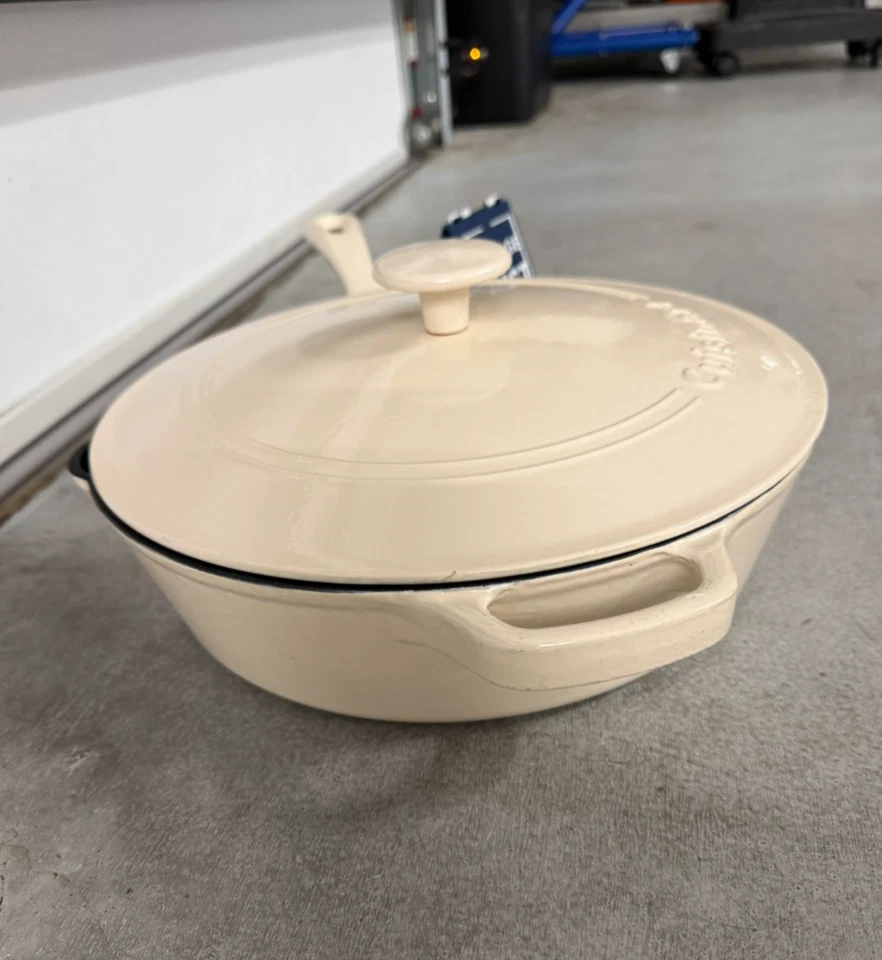 Freidora de Pollo de Hierro Fundido Cuisinart 12" - Marfil - Excelente Estado Foto 2 de 4