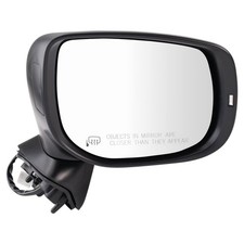 TRQ Passenger Side Mirror Assembly Power Heated Turn Signal Smooth Black Fold...