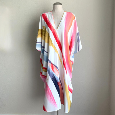 Natori Prism Kaftan Size L Multicolor Beach Coverup Luxury Loungewear Artsy
