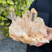 4.9lb Natural Clear white quartz crystal cluster specimen healing